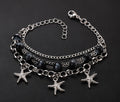 Oxidized silver-tone starfish charms