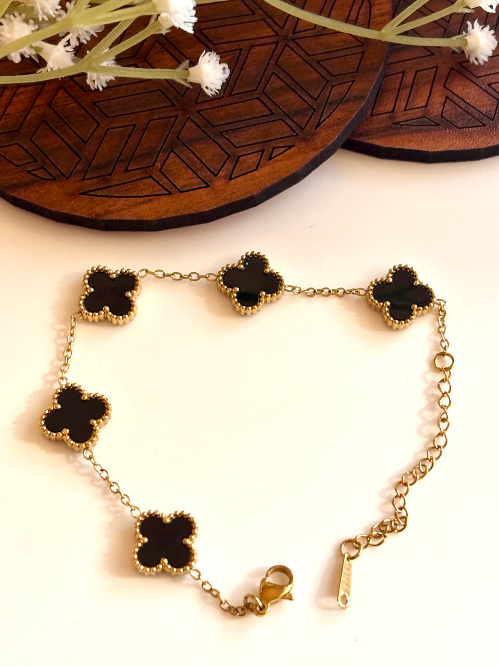 Black Clover Gold Chain Bracelet.