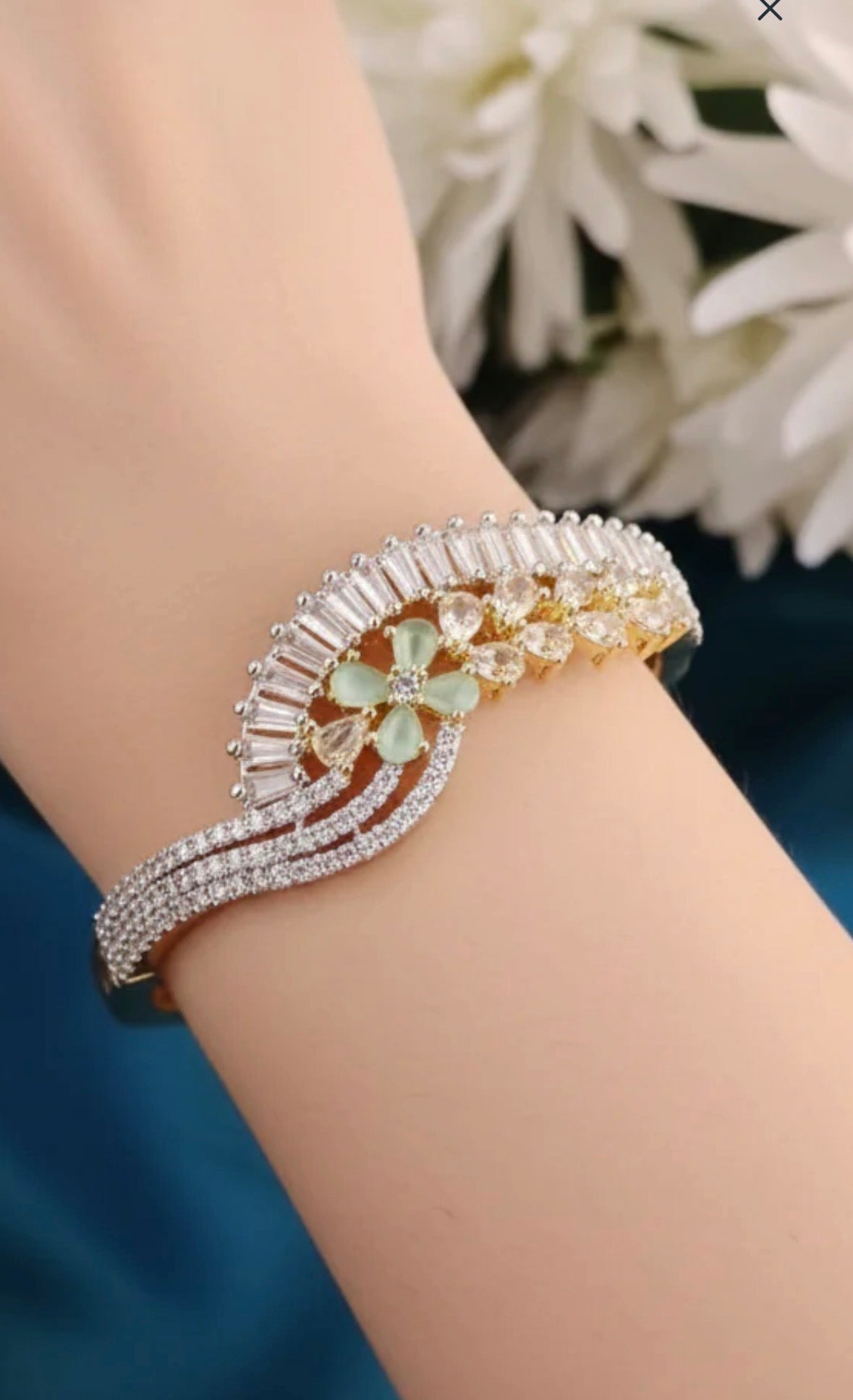 American Diamond Flower Design Bracelet