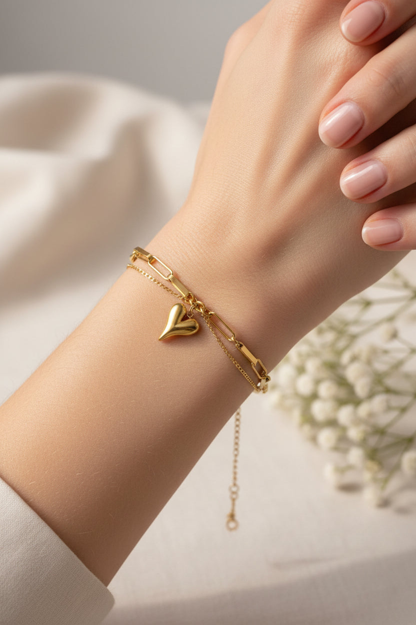 The Heart Link Chain Bracelet