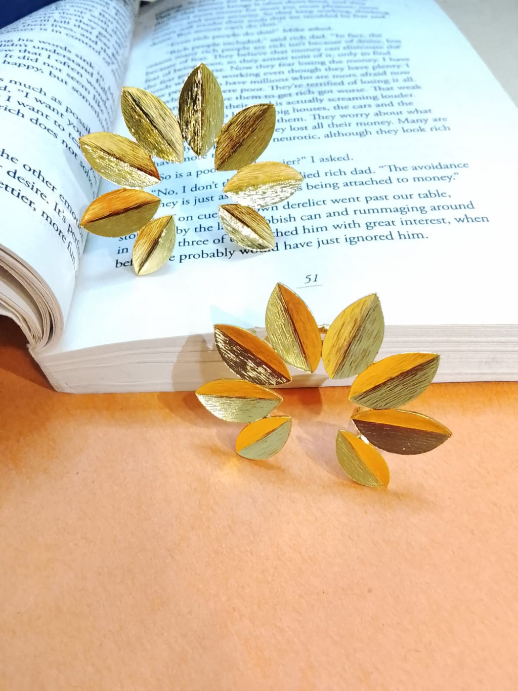 Tropical leaf statement fan earrings