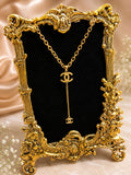 Interlocking Logo Y-Drop Lariat Necklace