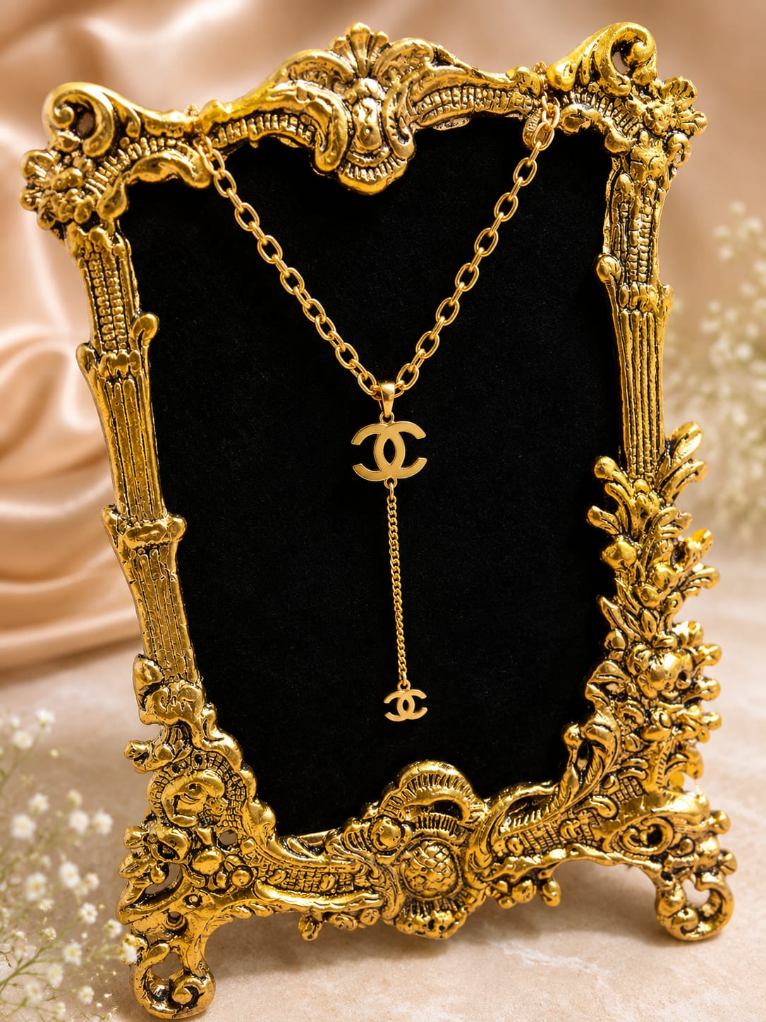 Interlocking Logo Y-Drop Lariat Necklace