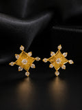 Gold-toned starburst stud earrings