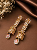 Elegant Champagne Zircon Long Drop Earrings