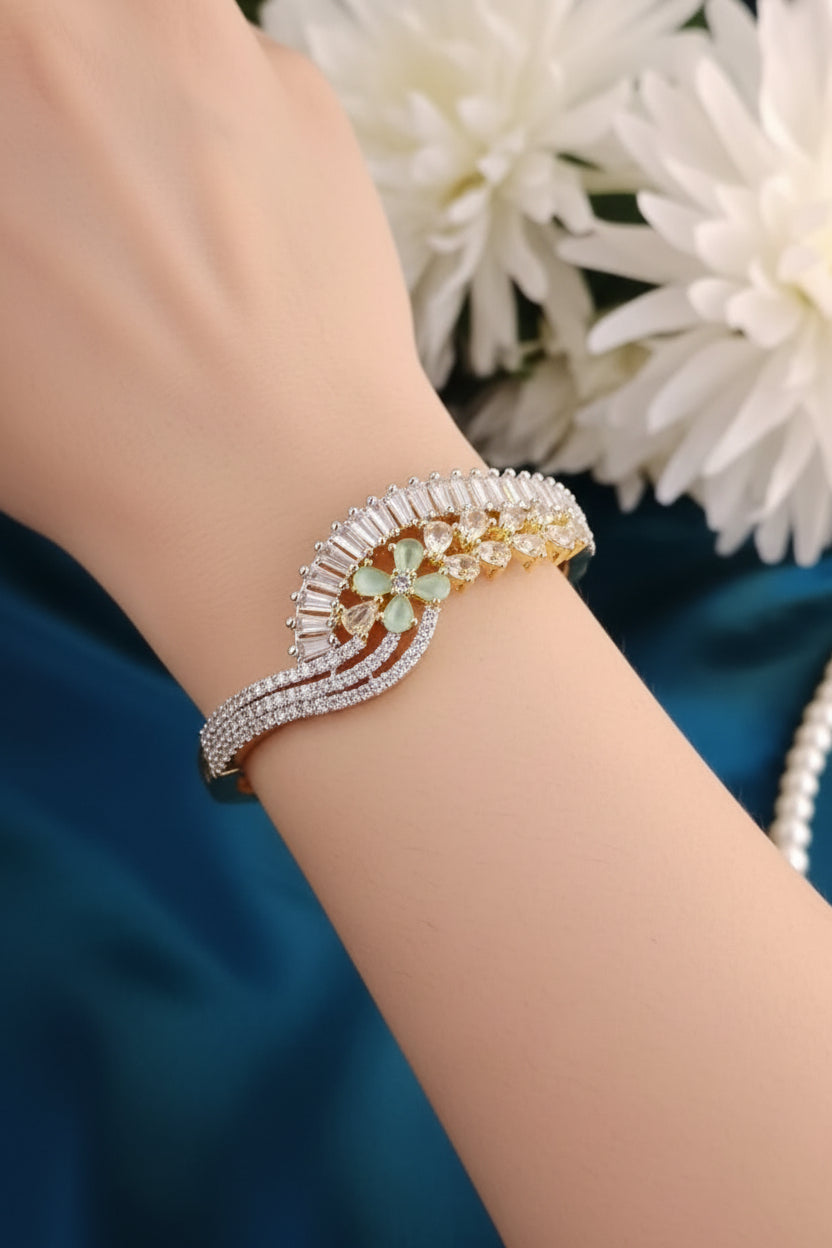 American Diamond Flower Design Bracelet