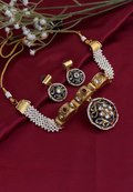 Meenakari antique choker with kundan art