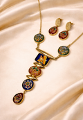 Tanjor art work in brass material necklace set