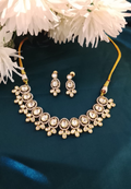 AD polki choker with floral drops