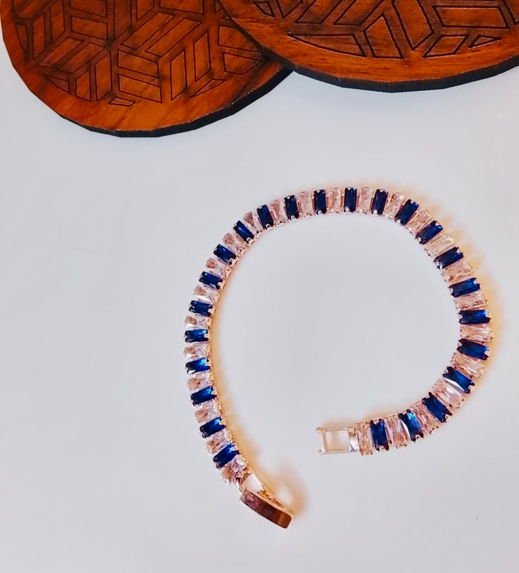 Blue And White Tennis Bracelet