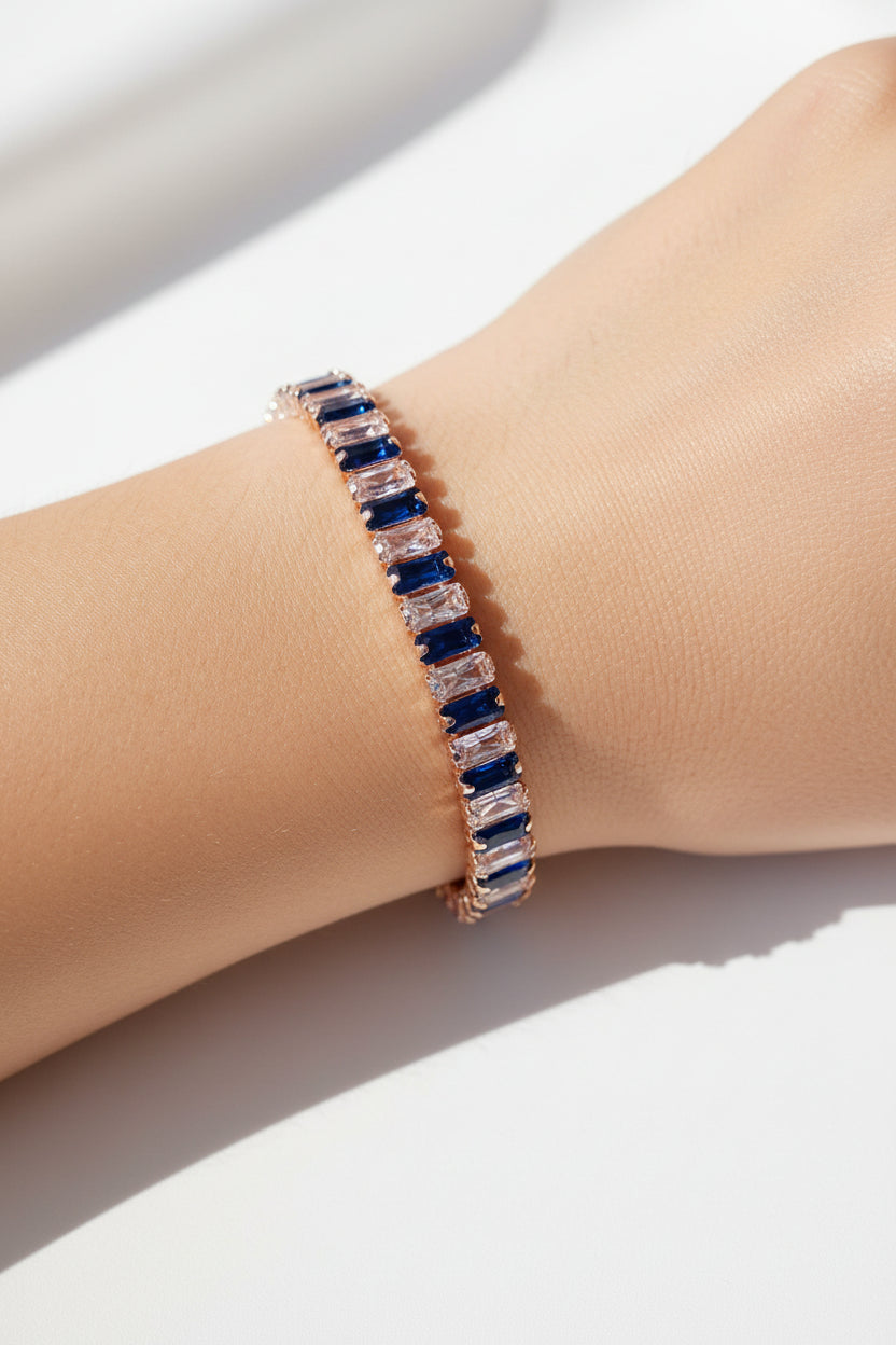 Blue And White Tennis Bracelet