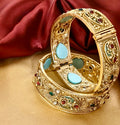 Royal Pota Stone Antique Gold-Plated Kada Bangles,