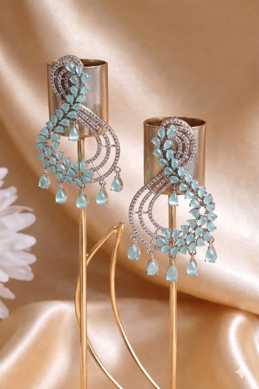 Elegant Chandelier Earrings with Crimson Gemstones