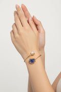 Raw Stone & Pearl Minimalist Statement Kada