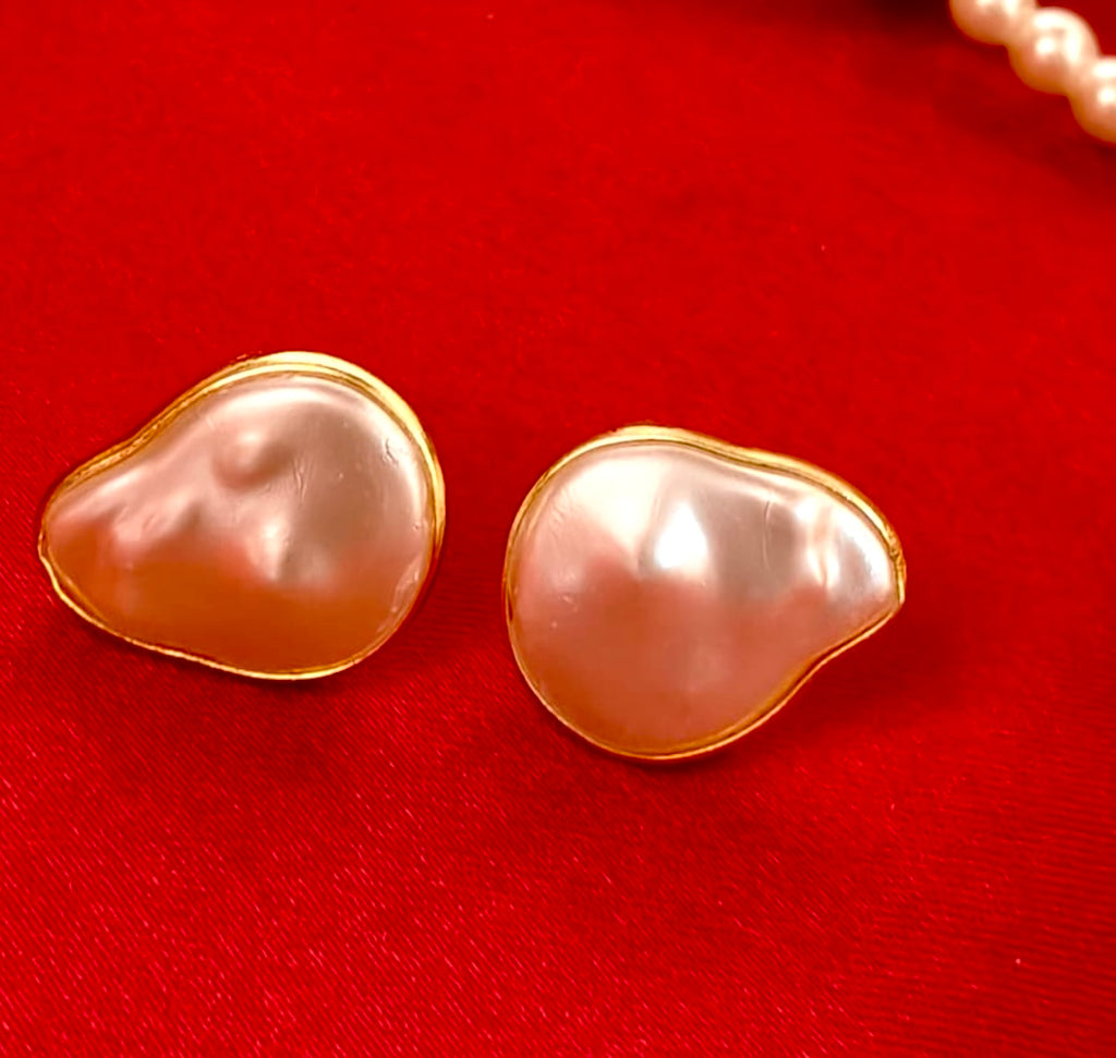 Irregular Baroque Pearl Stud Earrings