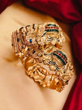 Traditional Rajwadi Matte Gold-Plated Bridal Kada Set