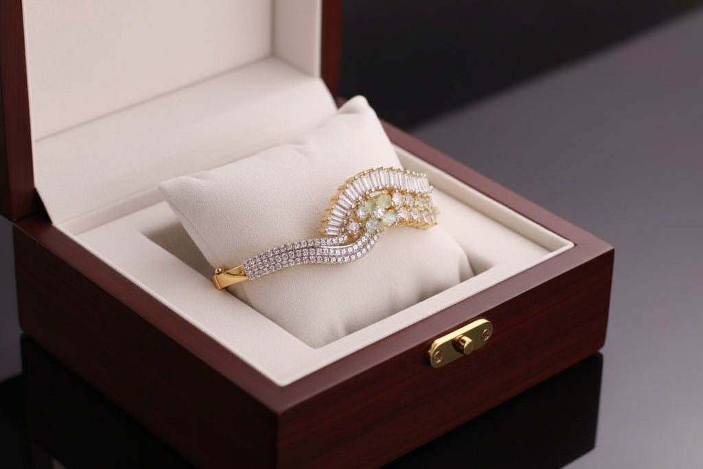 American Diamond Flower Design Bracelet