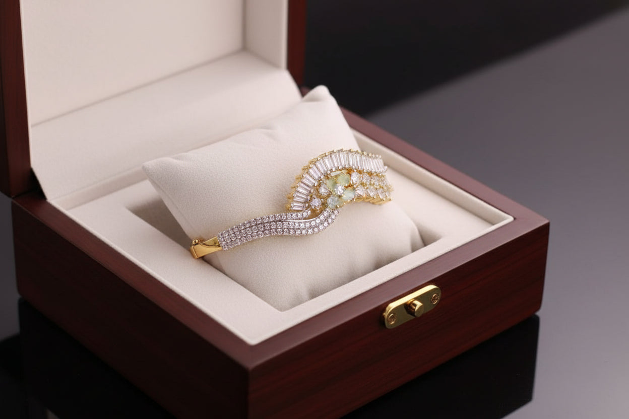 American Diamond Flower Design Bracelet