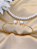 Dual Pearl Brass Handmade Cuff