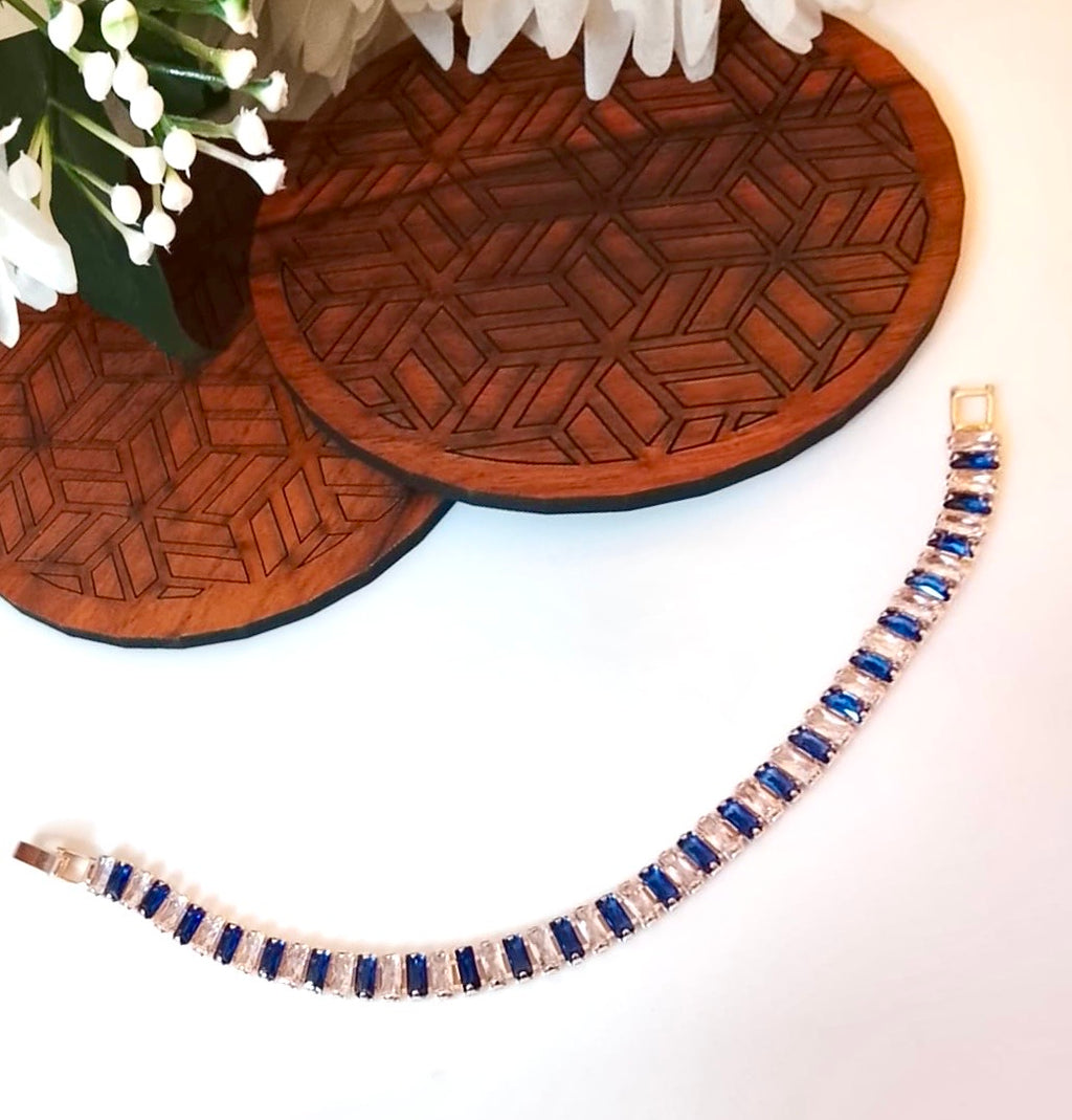 Blue And White Tennis Bracelet
